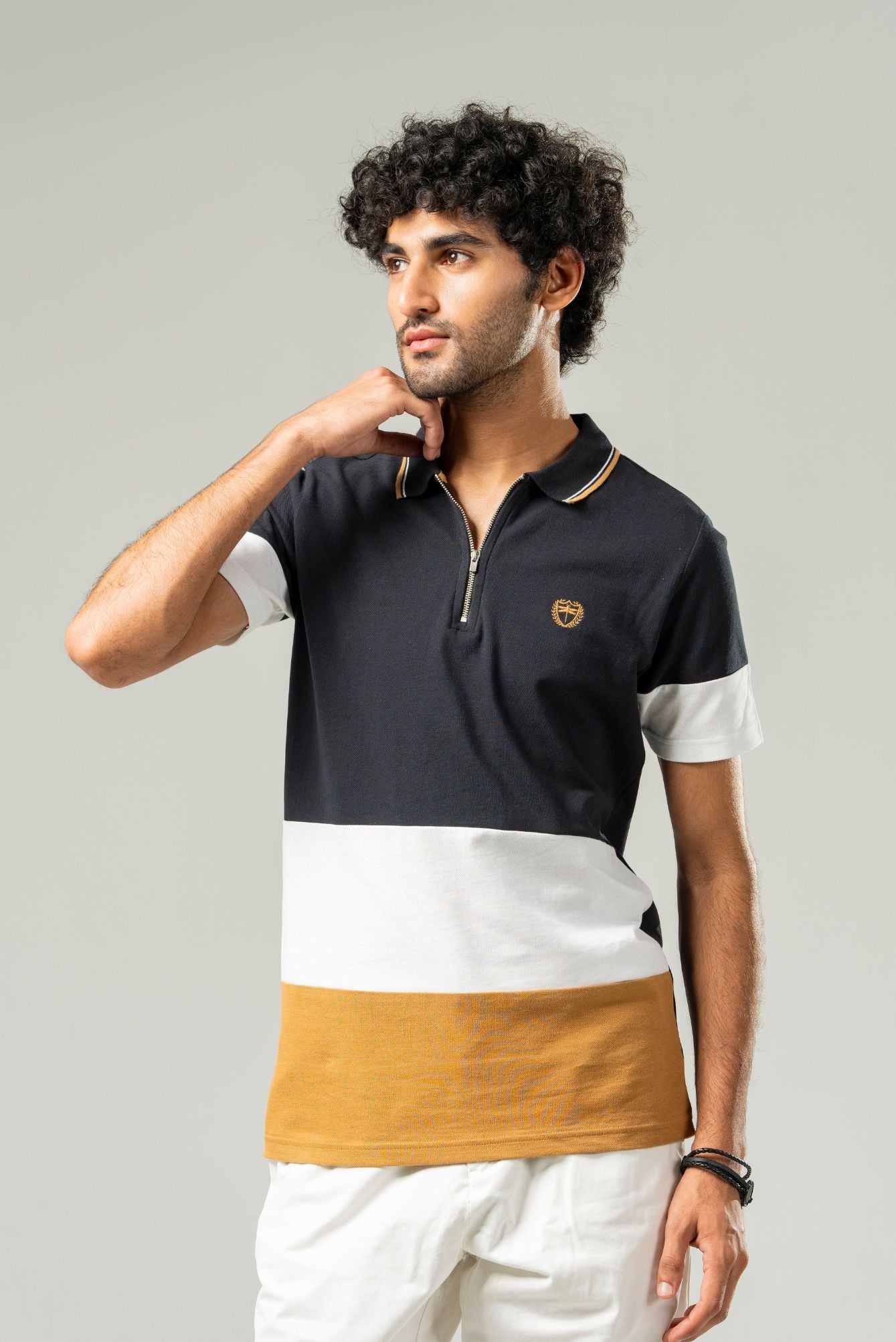 Picture of GTS-B4243 POLO SHIRT WHT/MUST STRIPES - Chenone Official - Online Shopping