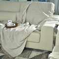 MEDIUM BROWN KNITTED THROW-25 - S-A084