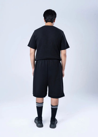 GTS-B4324 KNITTED CASUAL SHORT BLACK