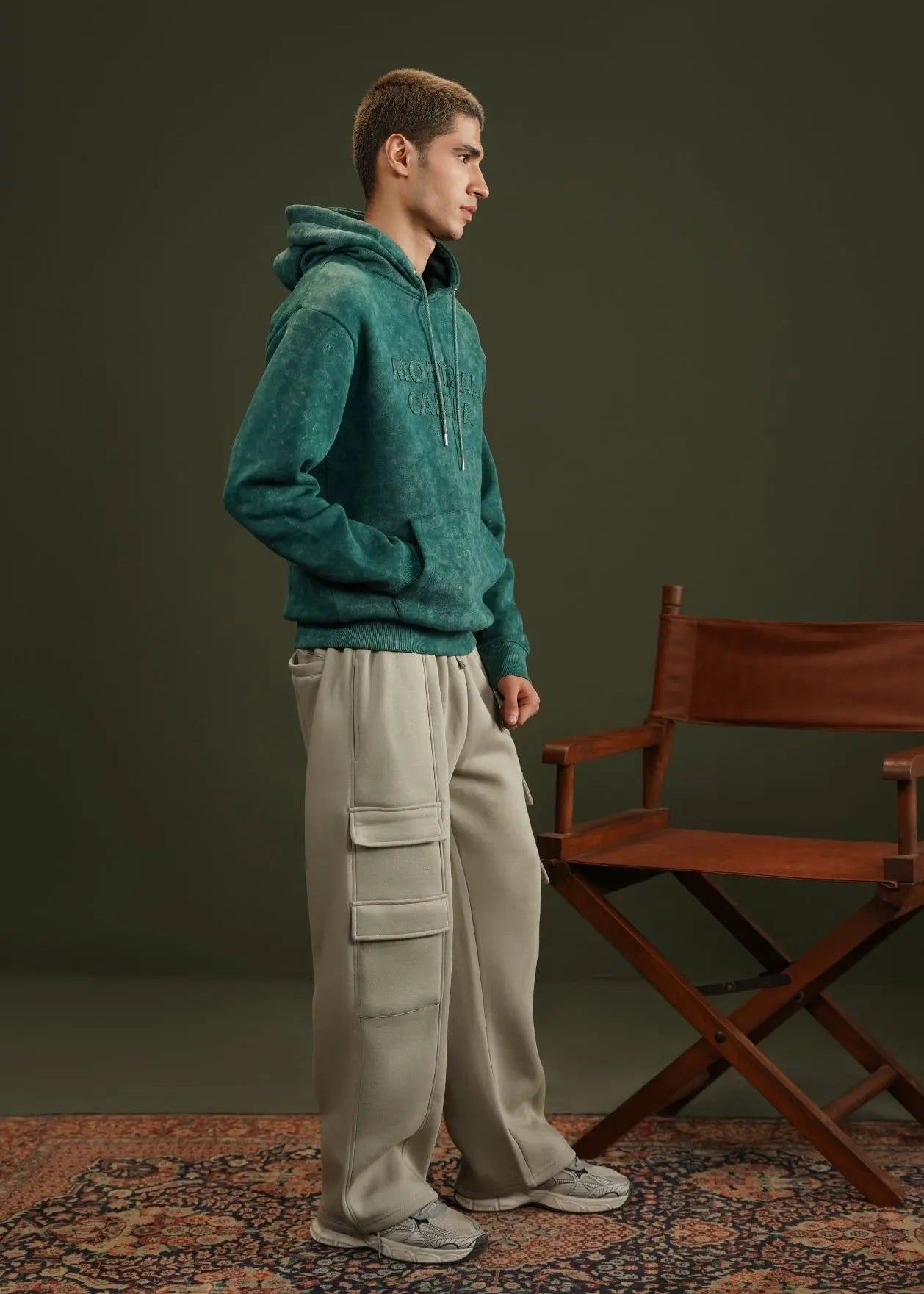 PULL OVER HOODIE TEAL - GTS-B4294