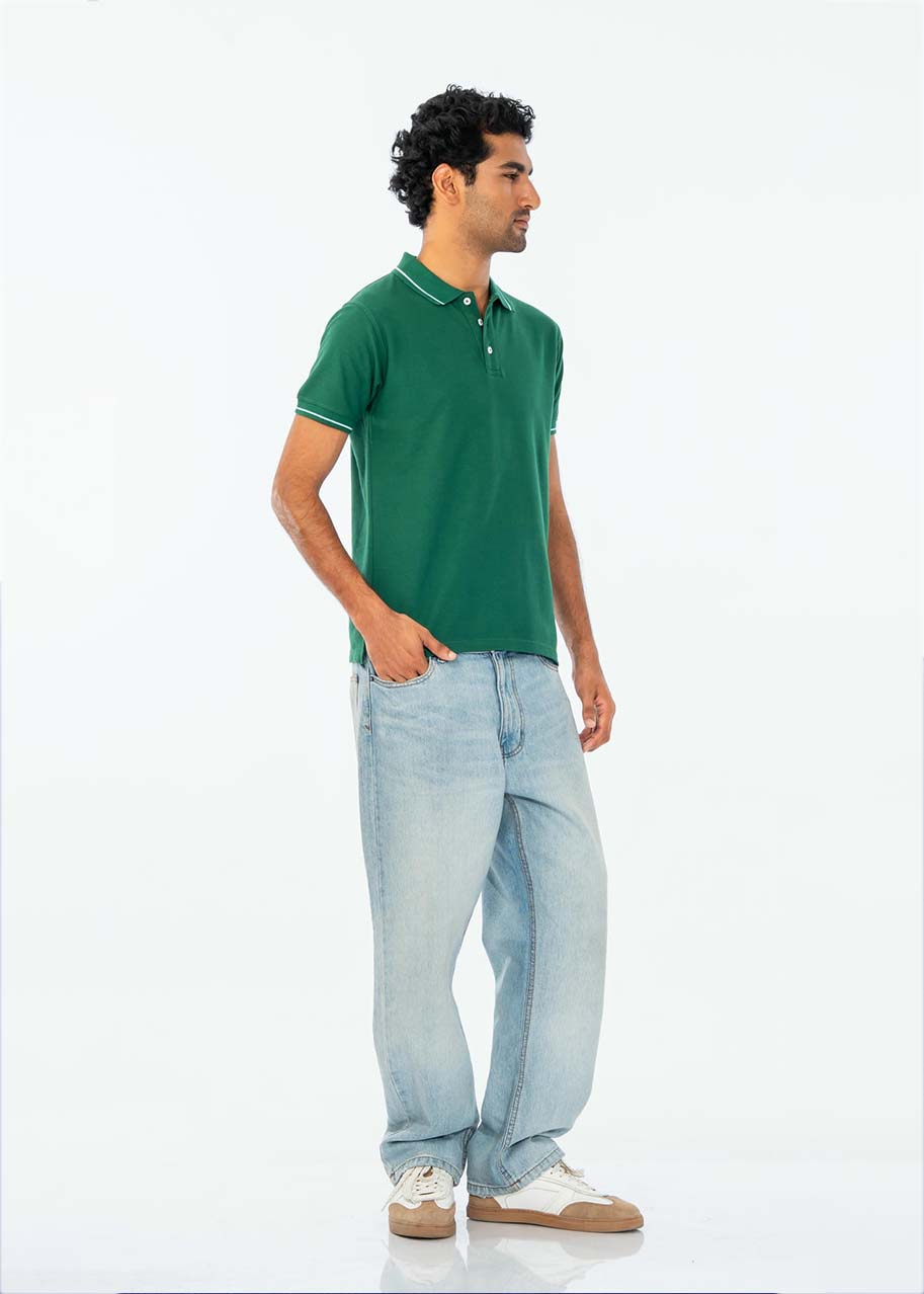 POLO SHIRT PIQUE SEA GREEN - GTS-B4334