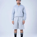 KNITTED CASUAL SHORT GREY MELANGE - GTS-B4325