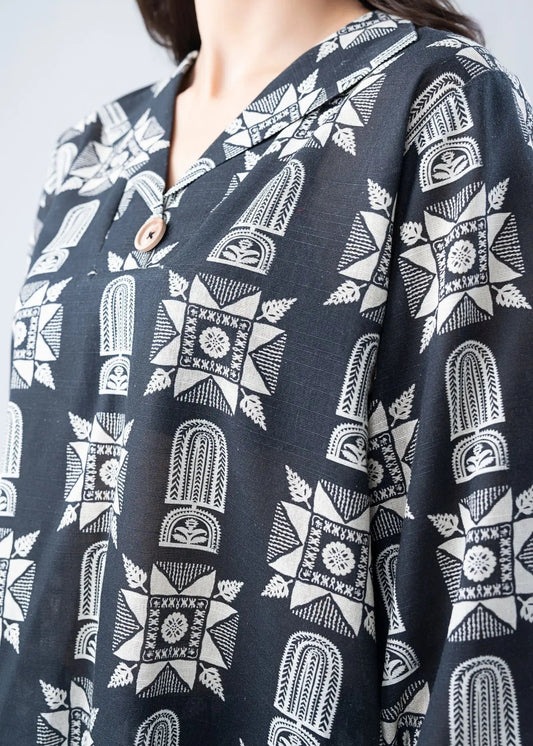 CO-ORD SET PRINTED BLACK - LDS-6656