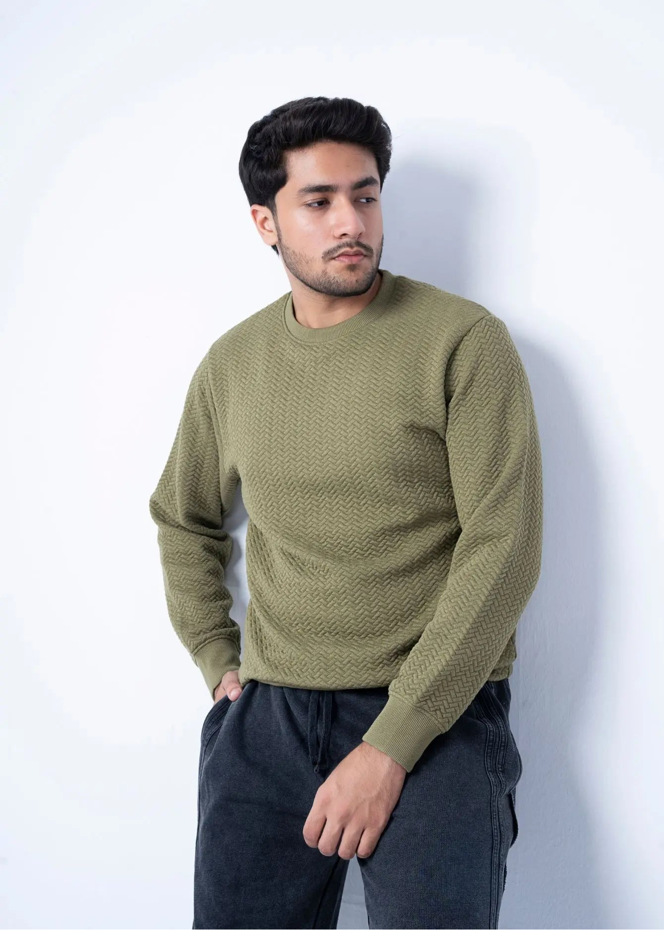 SWEATSHIRT OLIVE - GTS-B4281