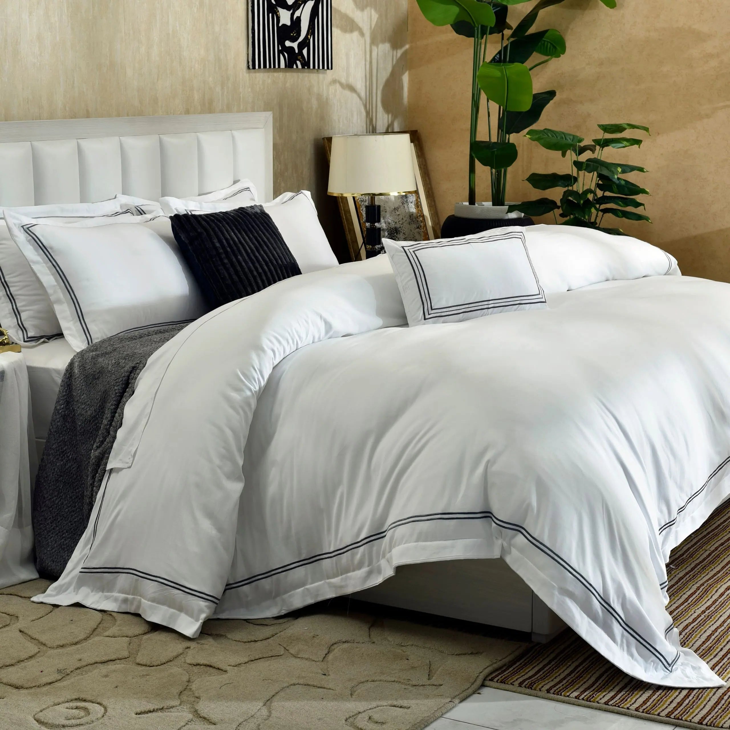 6 Pcs Duvet Cover Set Grey Bratta Nova | ChenOne