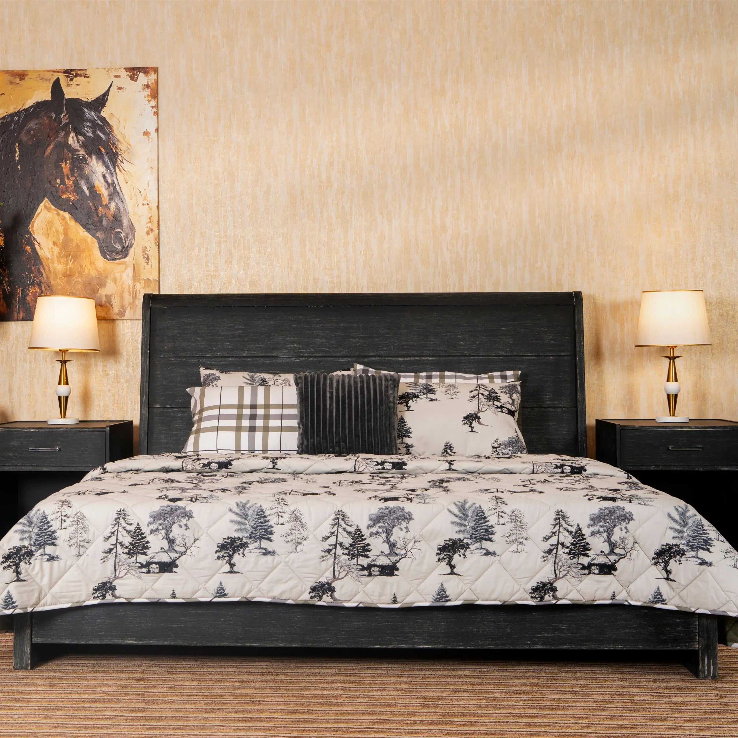 3 Pcs Bed Spread Sketch | ChenOne Home Textile