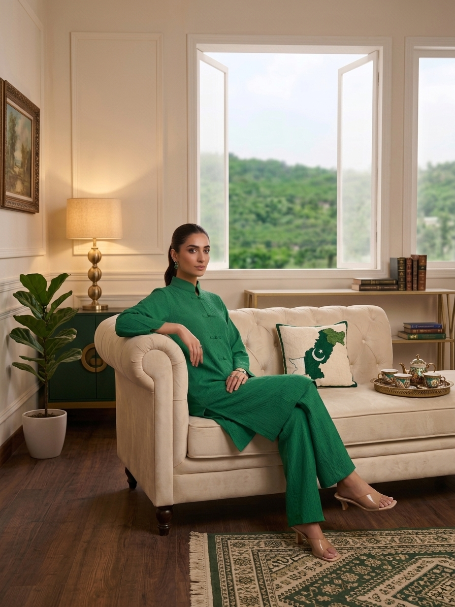 Co-ord set Green LDS-7309- Women's Summer Eastern Wear | ChenOne
