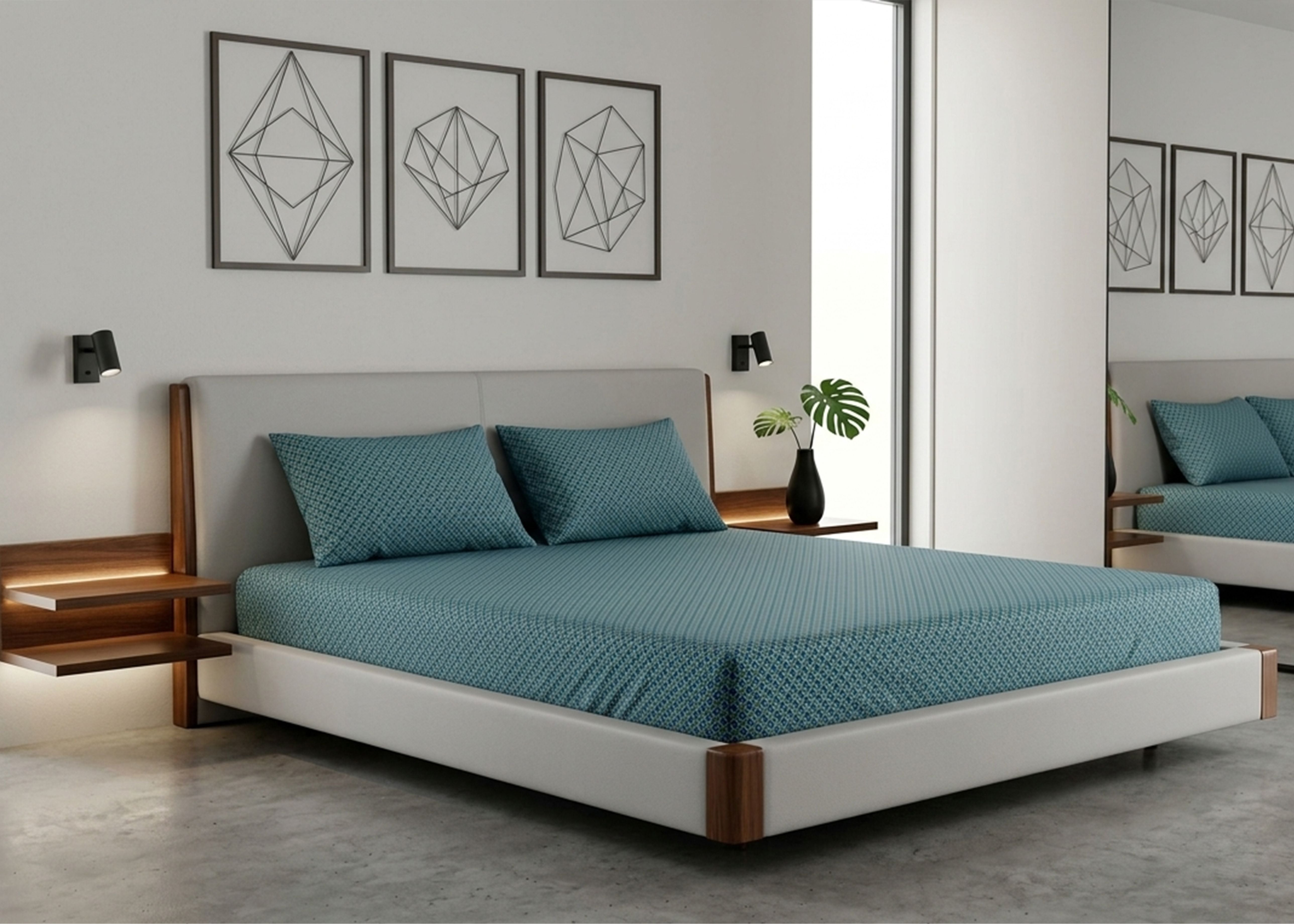 COTTON BED SHEET SET KING D10