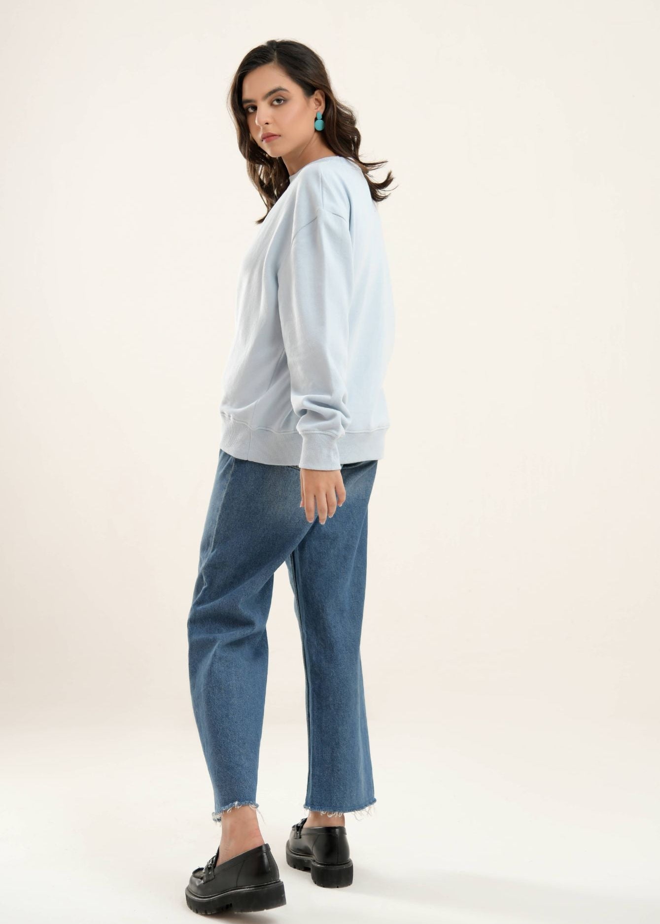 Picture of LDS-A1655 SWEAT SHIRT S/BLUE - Chenone Official - Online Shopping