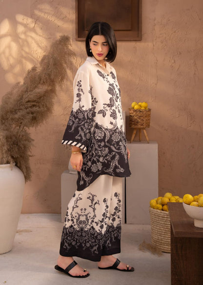 CO-ORD SET BLACK AND WHITE PRINTED LDS-7172
