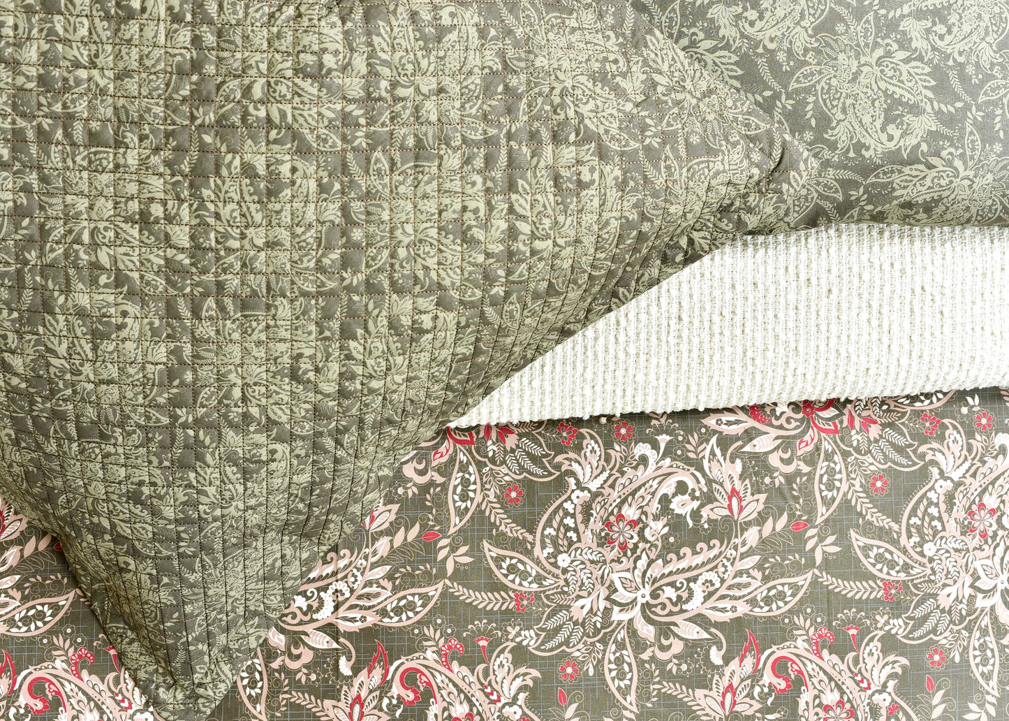 EUROSHAM COVER QUILTED OLIVE-26-SL