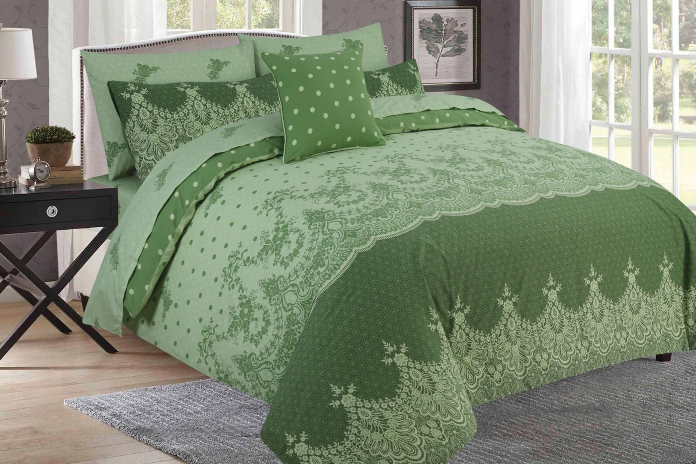 3 PCS BED SPREAD DOUBLE LACE-23