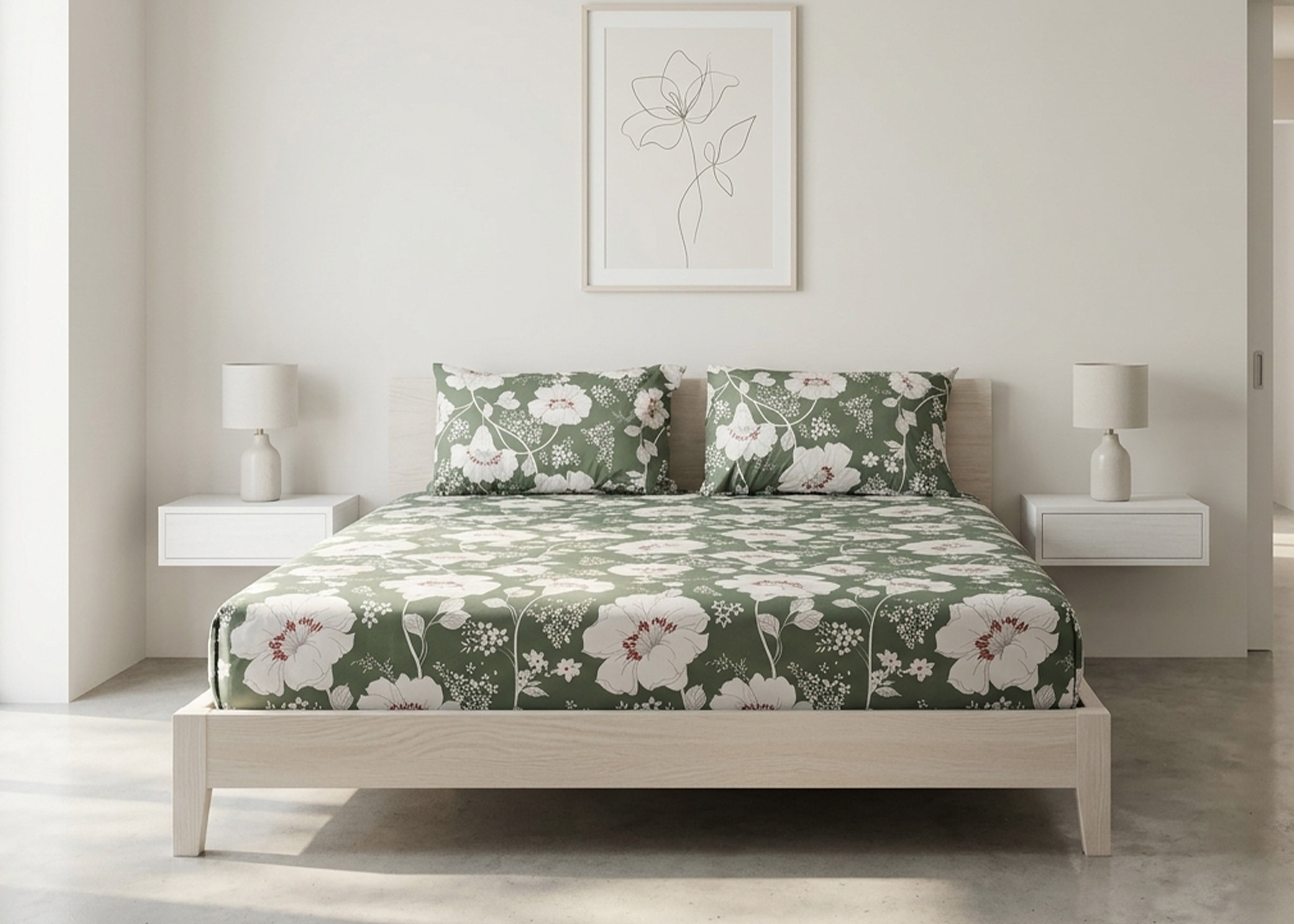 COTTON BED SHEET SET KING D9