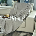 LIGHT BROWN KNITTED THROW-25 - S-FYZ397