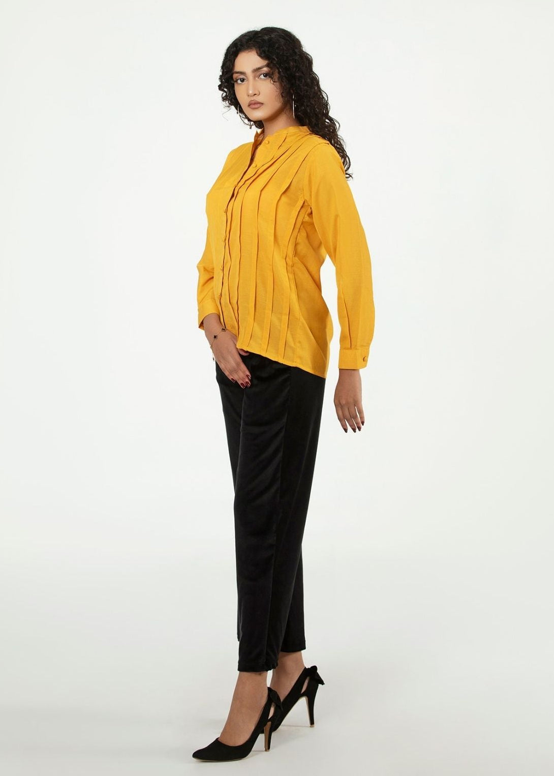 Picture of LDS-6857 SHIRT CASUAL MUSTARD - Chenone Official - Online Shopping