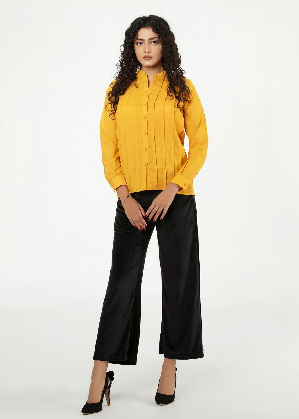 Picture of LDS-6857 SHIRT CASUAL MUSTARD - Chenone Official - Online Shopping