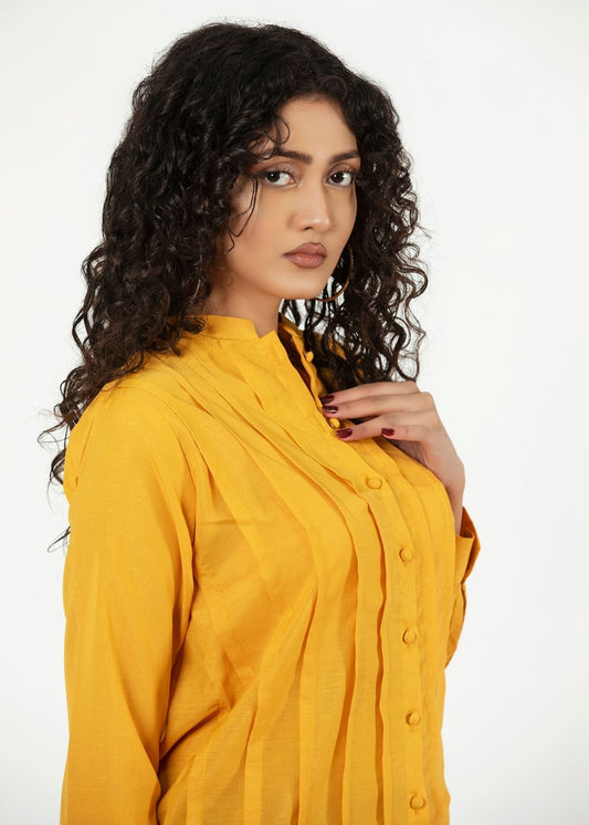 Picture of LDS-6857 SHIRT CASUAL MUSTARD - Chenone Official - Online Shopping