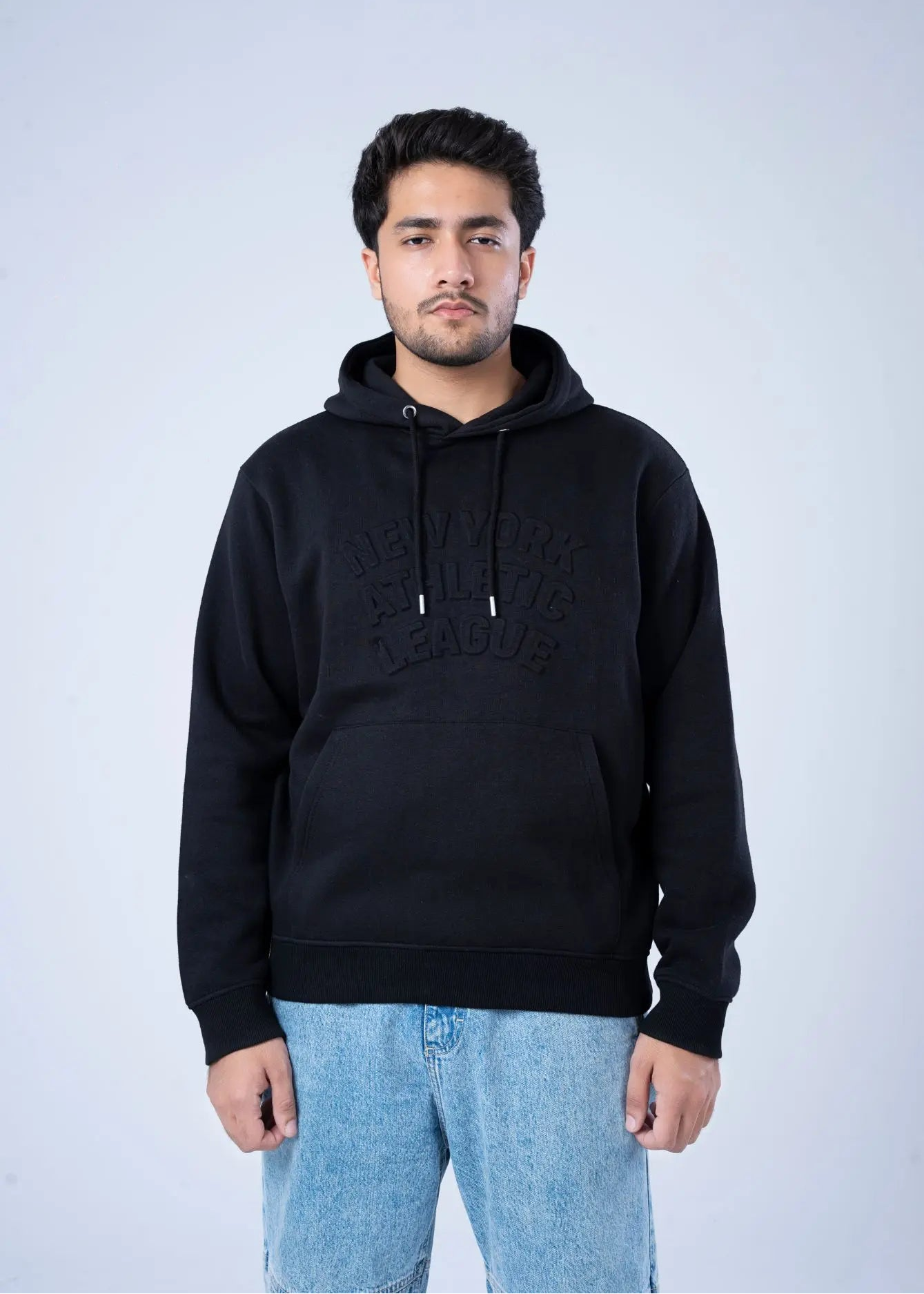 PULL OVER HOODIE KNITTED BLACK - GTS-B4296