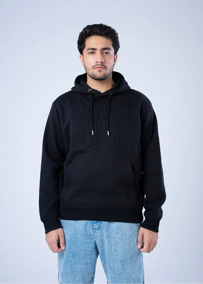 PULL OVER HOODIE KNITTED BLACK - GTS-B4296