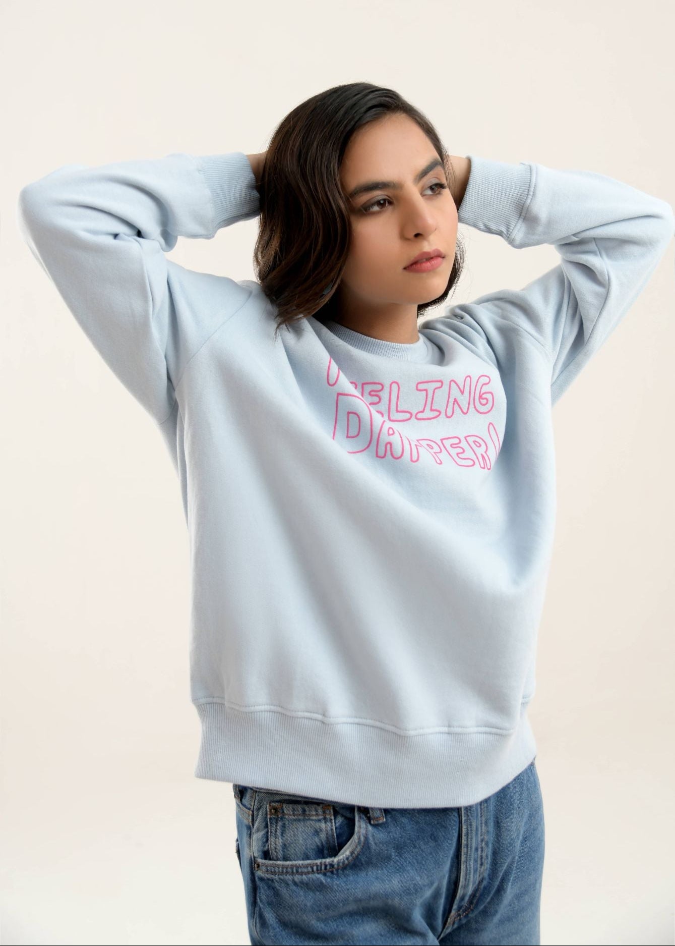 Picture of LDS-A1655 SWEAT SHIRT S/BLUE - Chenone Official - Online Shopping