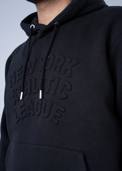 PULL OVER HOODIE KNITTED BLACK - GTS-B4296