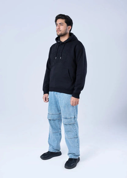 PULL OVER HOODIE KNITTED BLACK - GTS-B4296