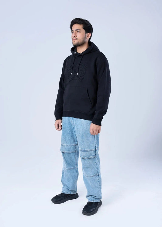 PULL OVER HOODIE KNITTED BLACK - GTS-B4296