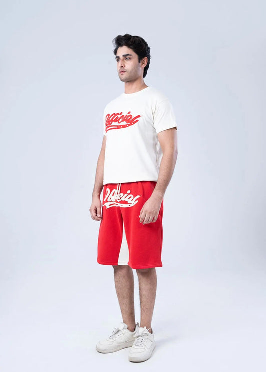 KNITTED CASUAL SHORT RED - GTS-B4323