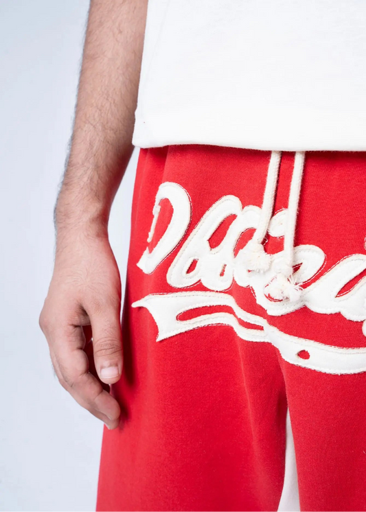 KNITTED CASUAL SHORT RED - GTS-B4323