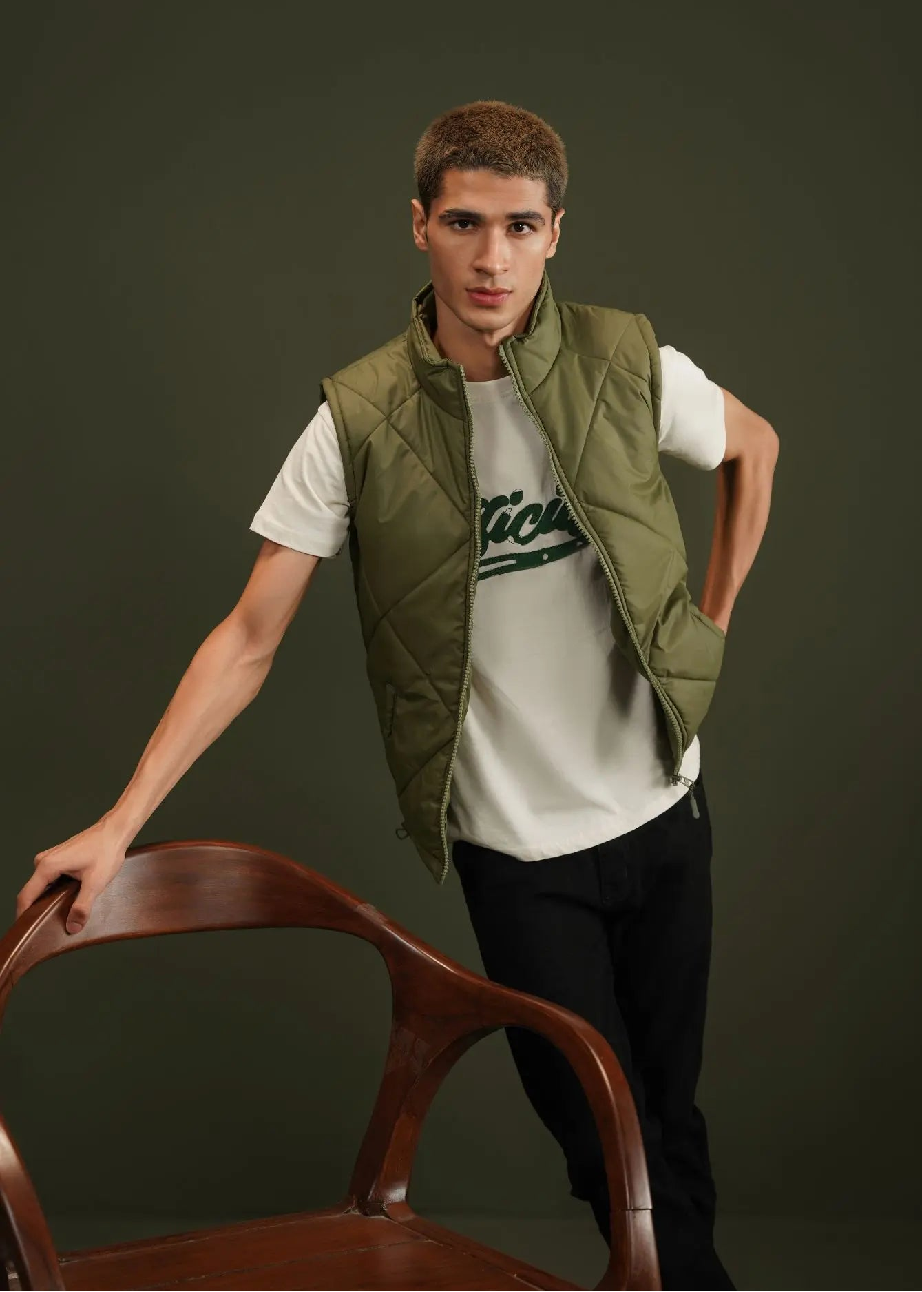 BUBBLE/QUILTED JACKET OLIVE - GTS-6385