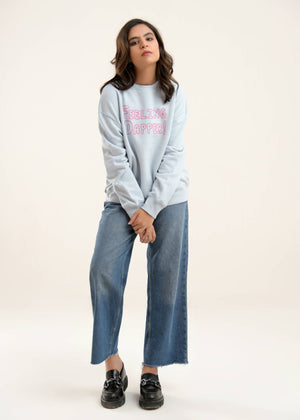 Picture of LDS-A1655 SWEAT SHIRT S/BLUE - Chenone Official - Online Shopping