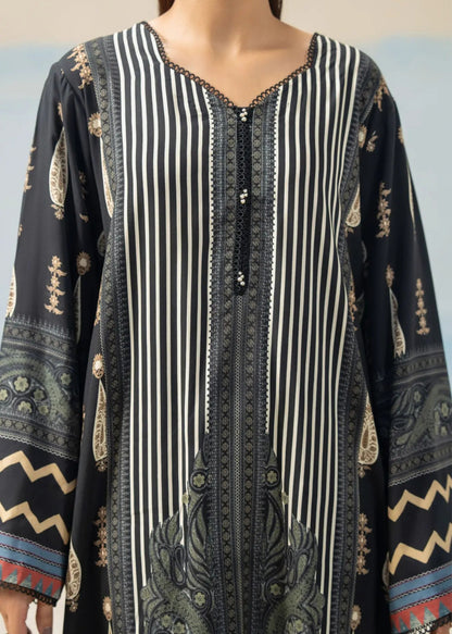 3 PCS SUIT BLACK PRINTED - LDS-6960