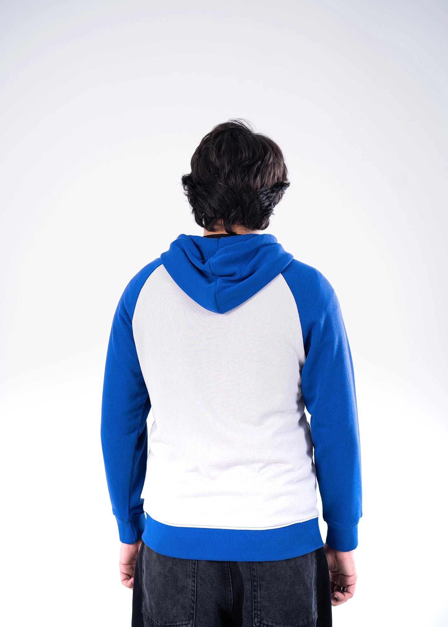 PULL OVER HOODIE KNITTED NAVY & GREY - GTS-B4295