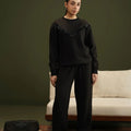 SWEAT SHIRT KNITTED BLACK - LDS-A1784