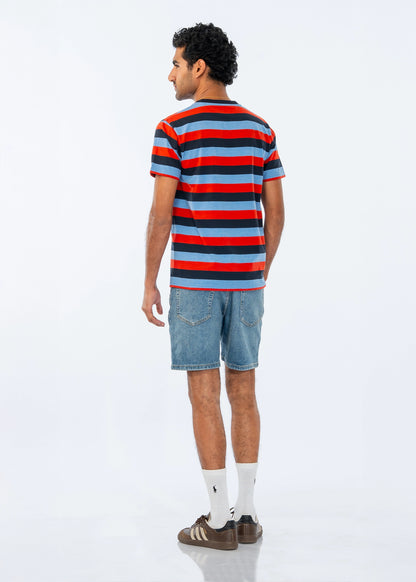 T-SHIRT NAVY/RED STRIPE - GTS-B4344
