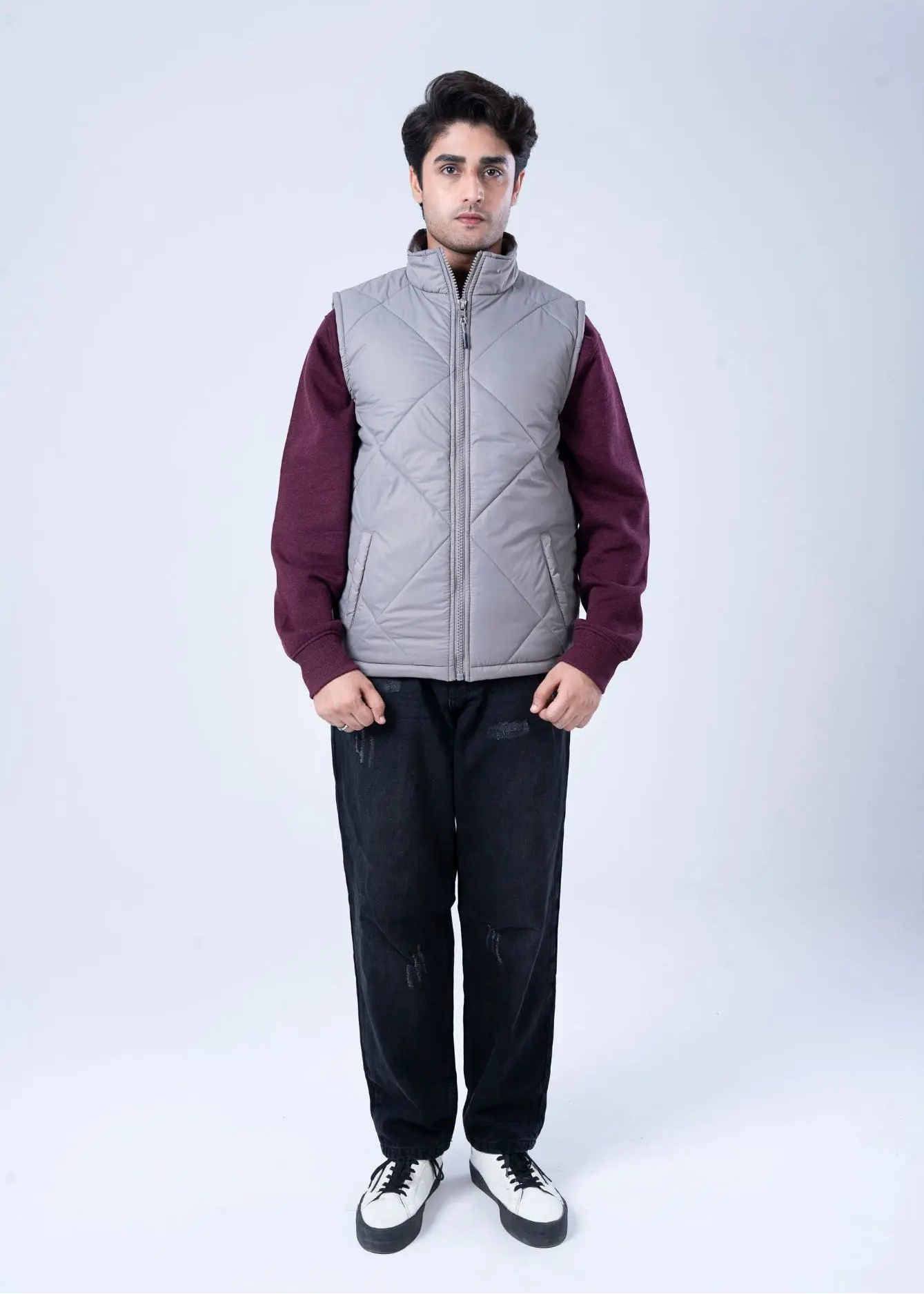 BUBBLE/QUILTED JACKET GREY - GTS-6385