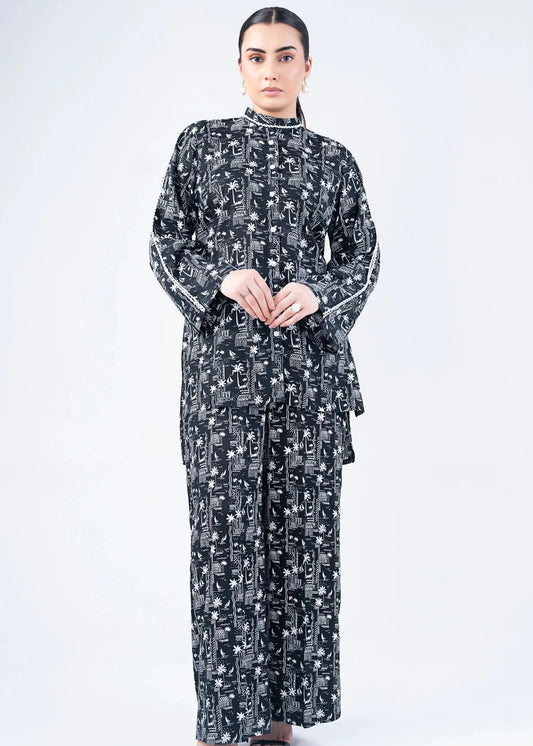 CO-ORD SET BLACK & WHITE - LDS-6664A