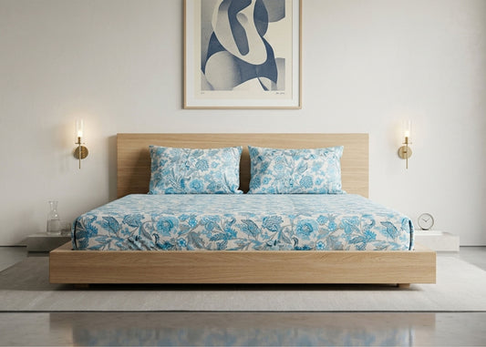 COTTON BED SHEET SET QUEEN D8