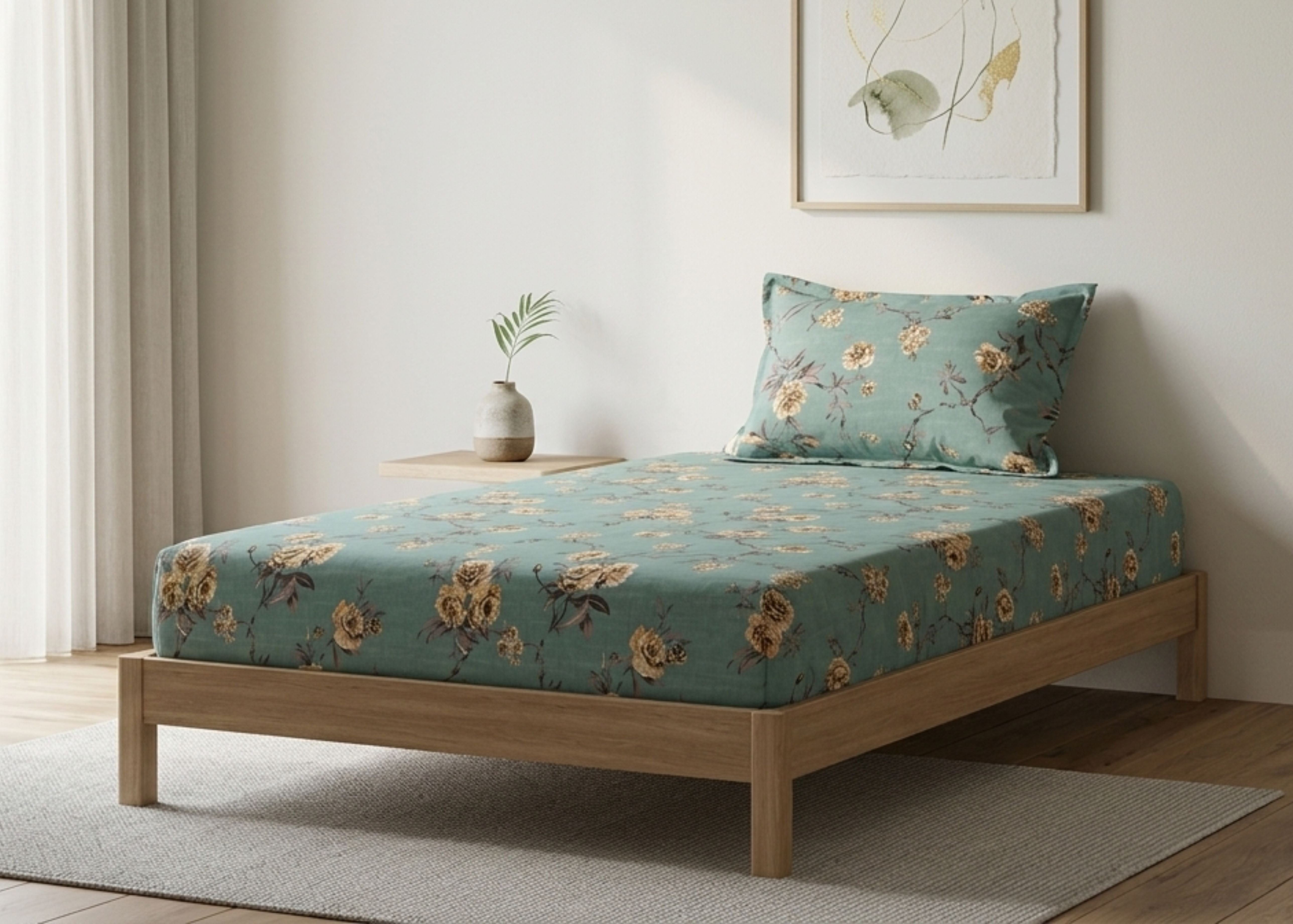 Cotton Bed Sheet Set Single D1 | ChenOne Home Textile