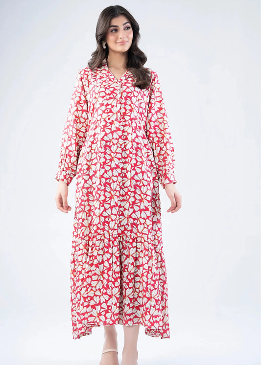 LONG DRESS PINK PRINTED - LDS-6658