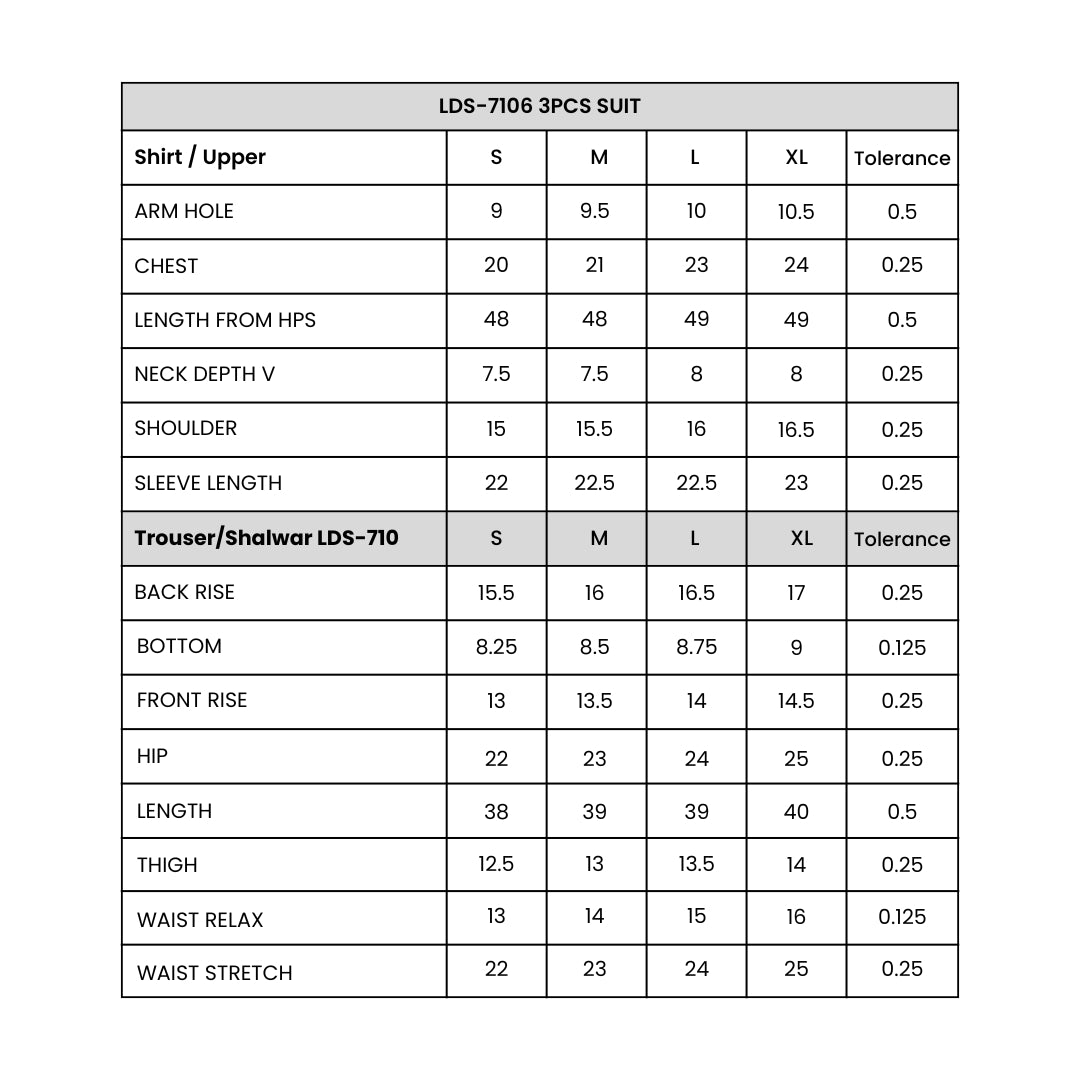 Women's  3 Piece Suit L/Pink Size Chart