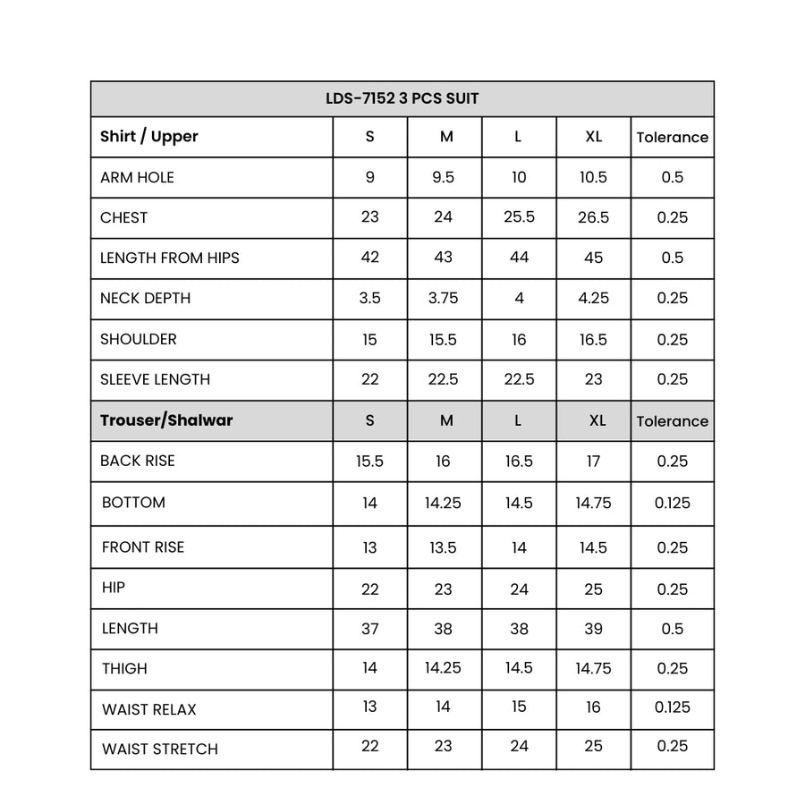 Size chart