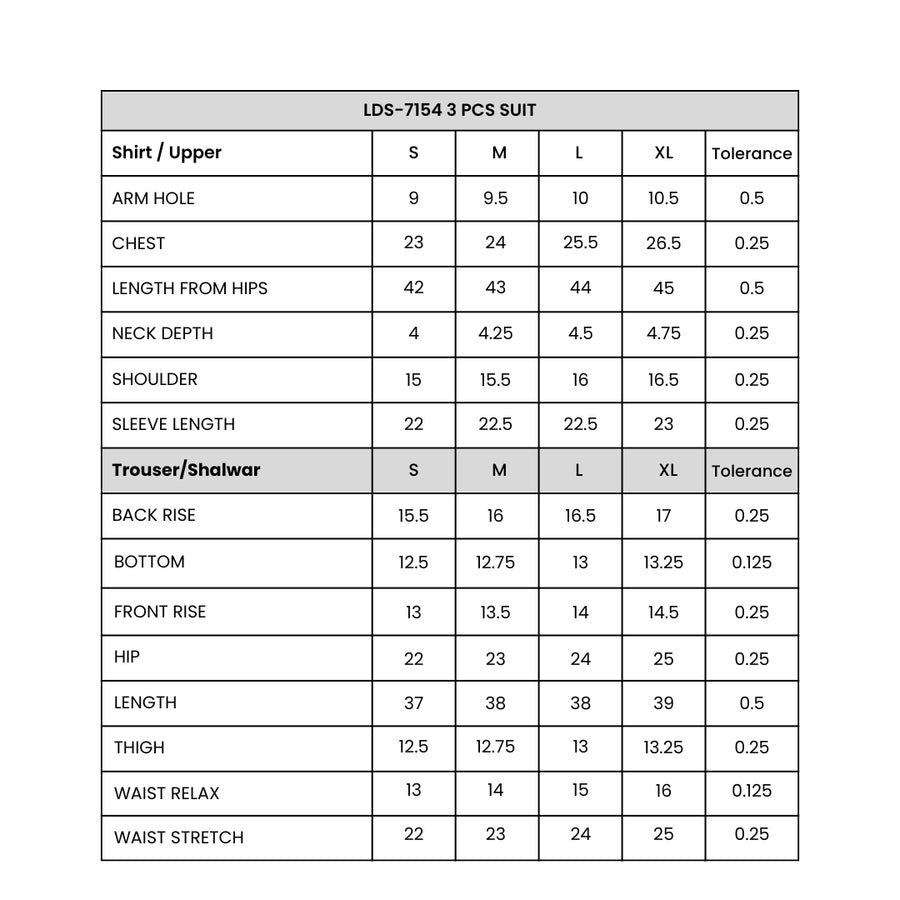 Size chart