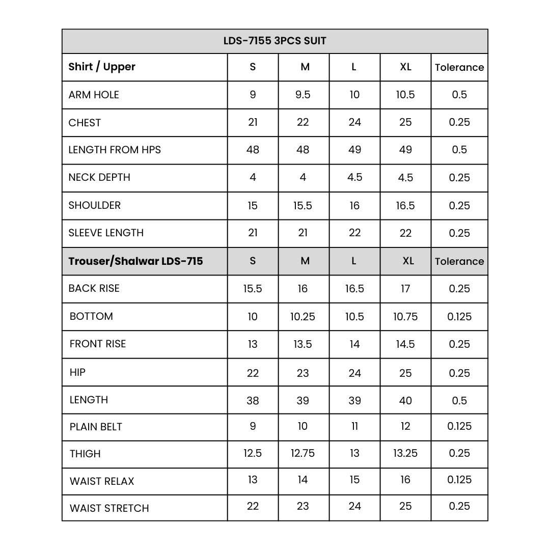 Women's  3 Piece Suit T\PINK Size Chart