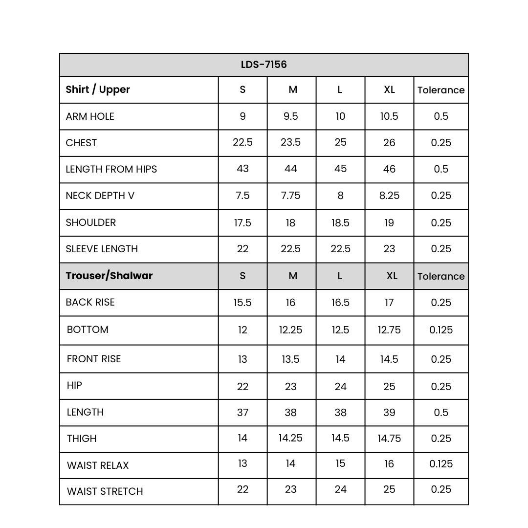 Women's  3 Piece Suit Skin Size Chart
