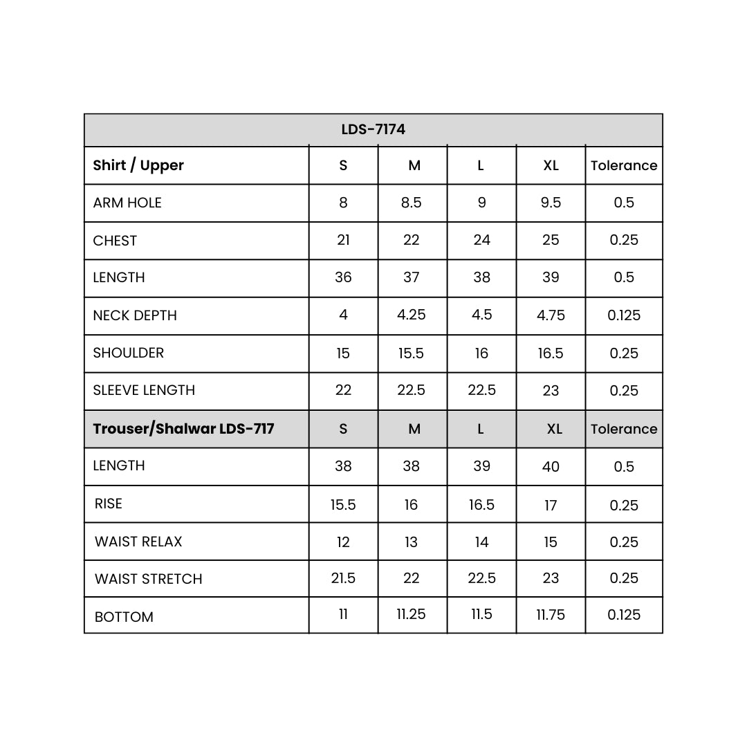 Women's Summer 2 Piece Embroidered Green Size Chart