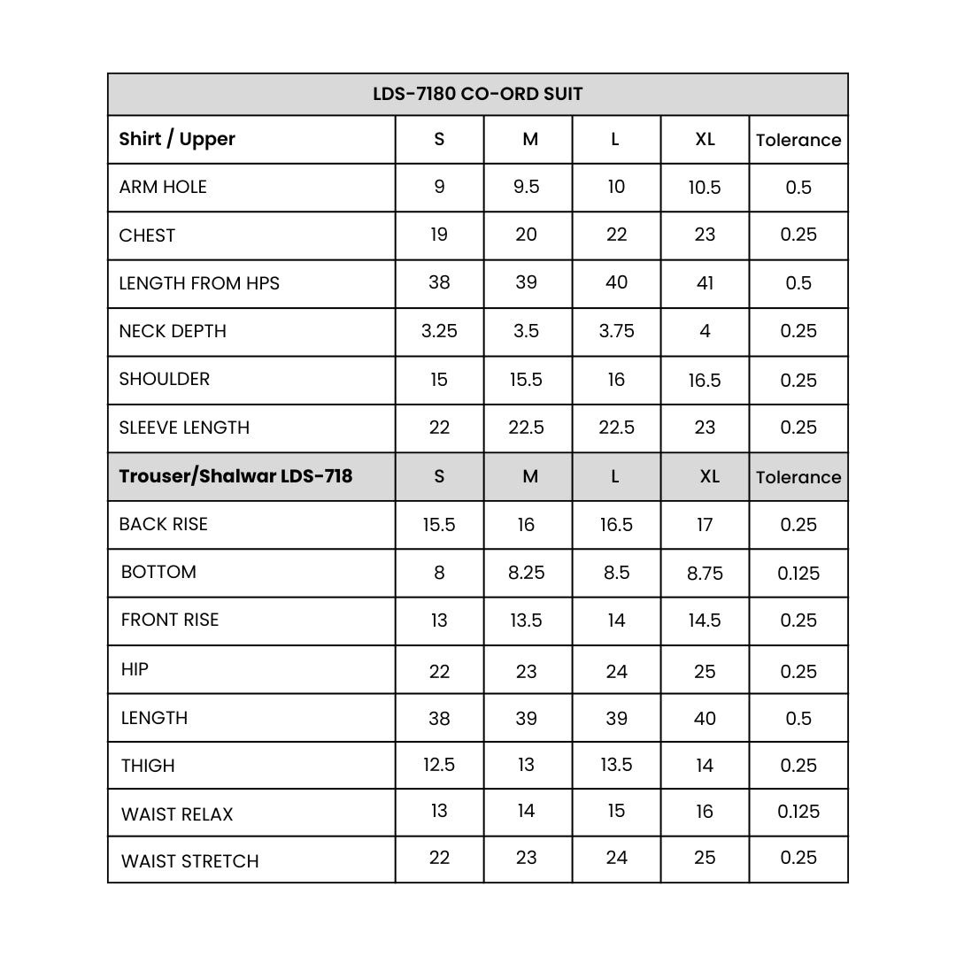 Women's  2 Piece Suit T/Pink Size Chart