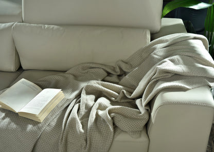 LIGHT BROWN KNITTED THROW-25 - S-QS141