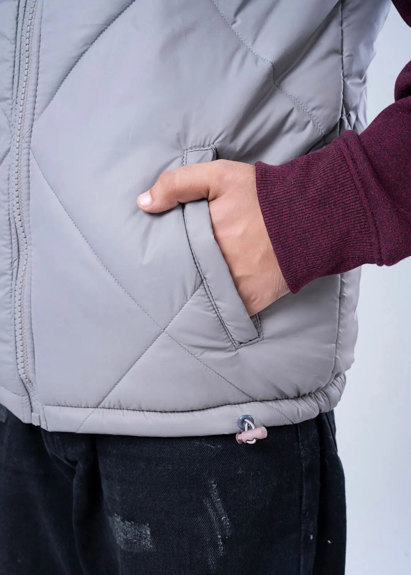 BUBBLE/QUILTED JACKET GREY - GTS-6385