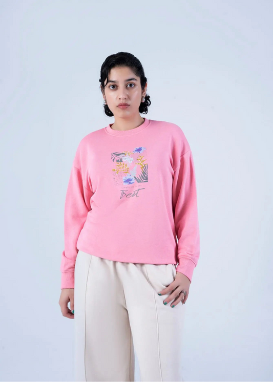 SWEAT SHIRT KNITTED PINK - LDS-A1783